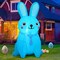 GOOSH 5 FT Easter Inflatables Bunny Blue and Pink Rabbit with Built-in LEDs
